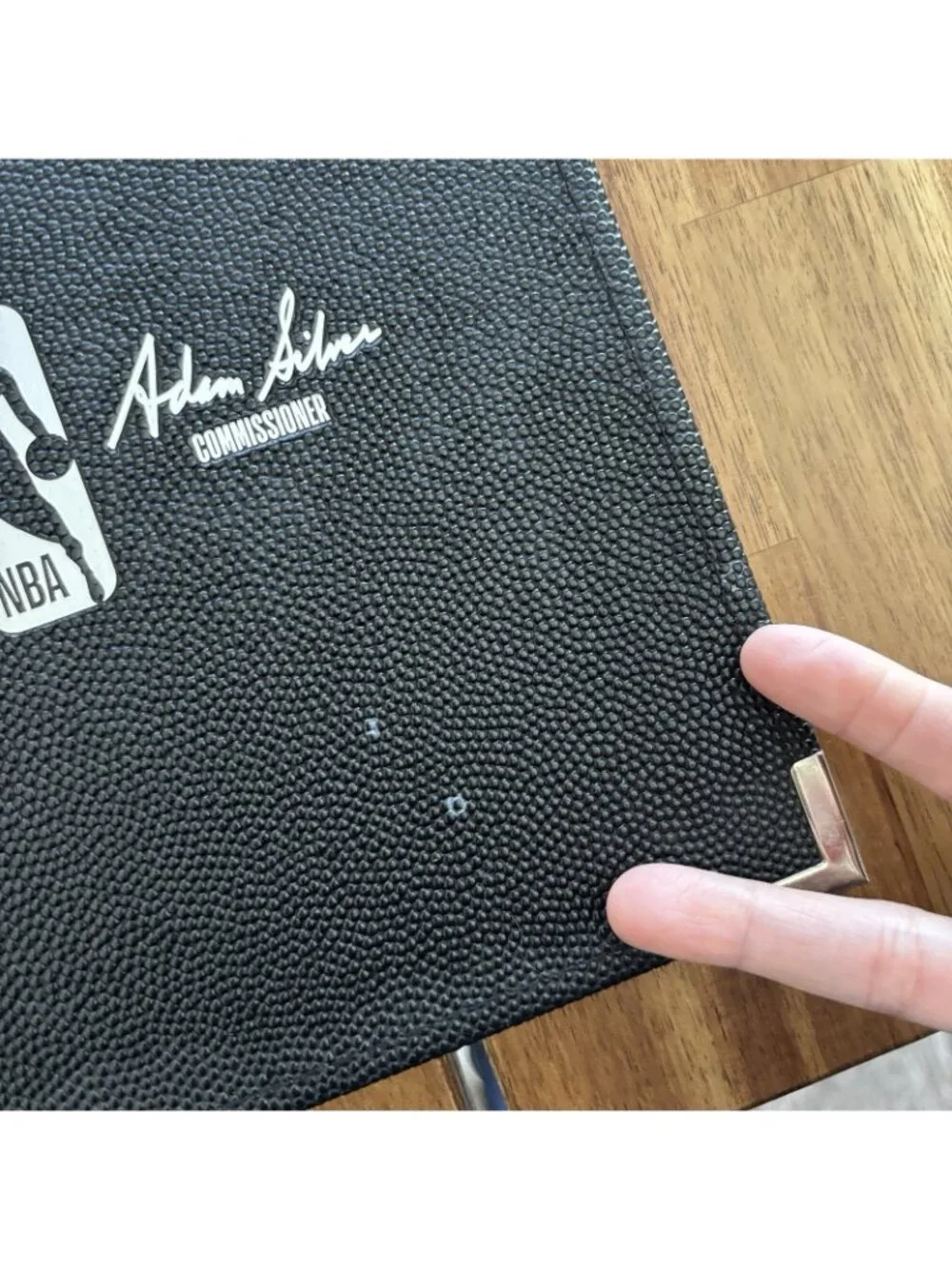 Spalding Official JR NBA Portfolio Notepad Adam Silver‎ Black Basketball Texture